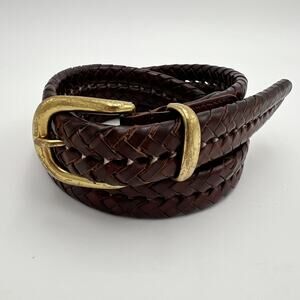 Vintage Coach Indiana Belt 5922 Mens 42 Brown Leather Gold Brass Buckle FLAW